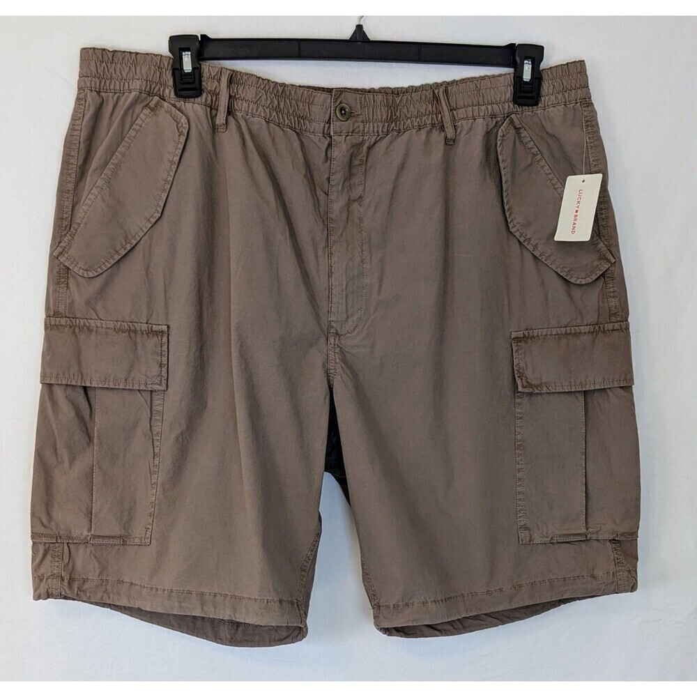 Lucky Brand Cargo Shorts Men’s 2XL Elastic Waist Drawstring 10” Inseam NWT